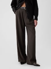 Gap Brown 365 High Waisted Pleated Trousers - Image 2 of 5