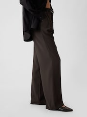 Gap Brown 365 High Waisted Pleated Trousers - Image 4 of 5