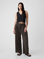 Gap Brown 365 High Waisted Pleated Trousers - Image 5 of 5