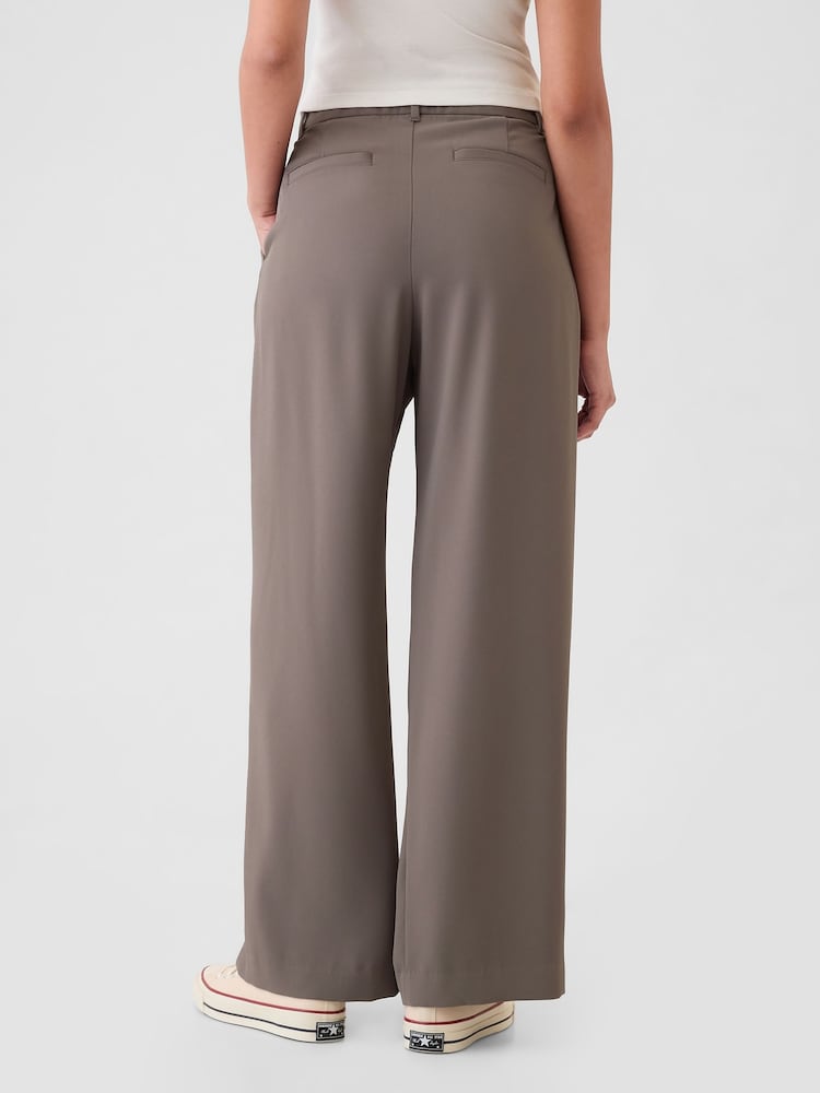Gap Brown 365 High Waisted Pleated Trousers - Image 2 of 6 Gap Brown 365 High Waisted Pleated Trousers - Image 2 of 6