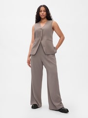 Gap Brown 365 High Waisted Pleated Trousers - Image 5 of 6