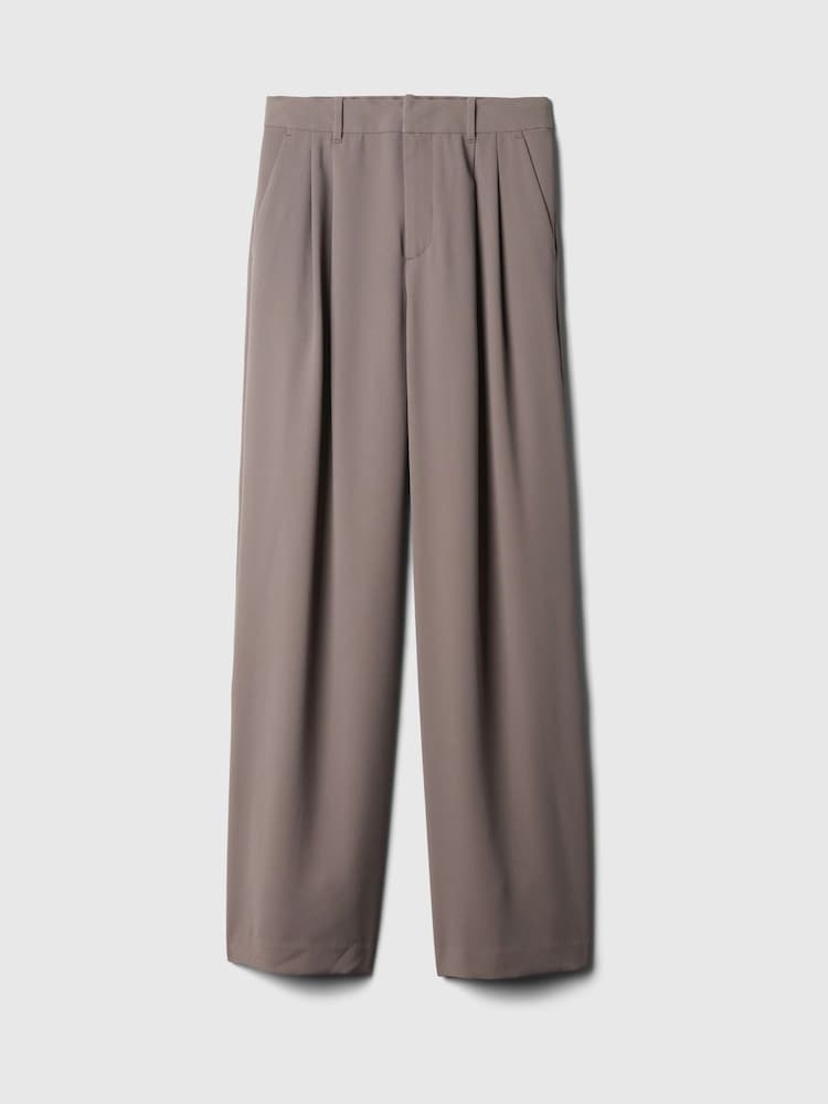 Gap Brown 365 High Waisted Pleated Trousers - Image 6 of 6 Gap Brown 365 High Waisted Pleated Trousers - Image 6 of 6