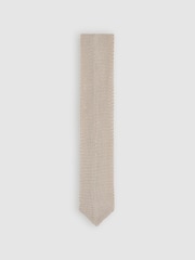 Reiss Champagne Punto Silk Knitted Tie - Image 1 of 5