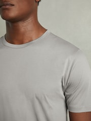 Reiss Grey Capri Cotton Crew Neck T-Shirt - Image 4 of 6