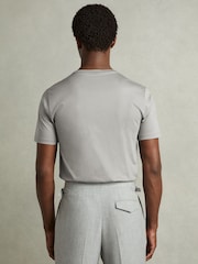Reiss Grey Capri Cotton Crew Neck T-Shirt - Image 5 of 6