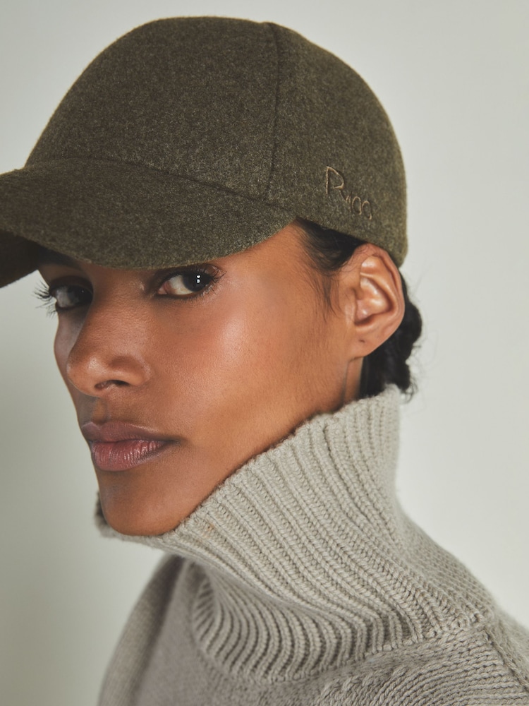 LES 100 CIEL Khaki Reiss | Les 100 Ciels Felted-Tweed Baseball Cap - Image 2 of 4