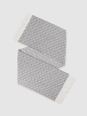 Reiss Bowen Logo Jacquard Scarf With Wool - Imagen 1 de 5