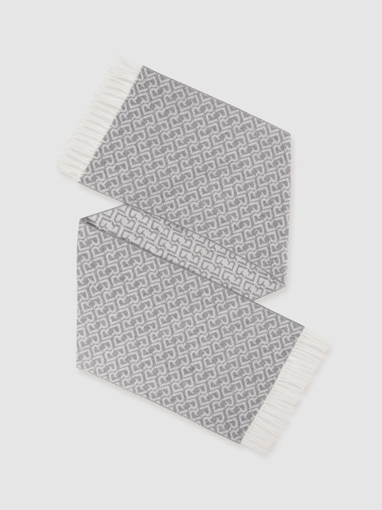 Reiss Bowen Logo Jacquard Scarf With Wool - Imagen 1 de 5