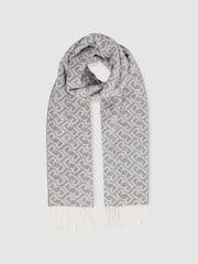 Reiss Bowen Logo Jacquard Scarf With Wool - Imagen 3 de 5