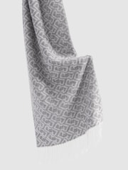 Reiss Bowen Logo Jacquard Scarf With Wool - Imagen 5 de 5