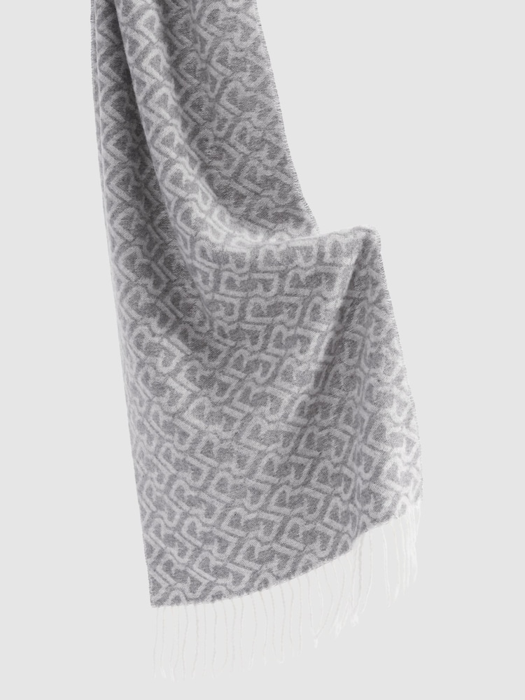 Reiss Bowen Logo Jacquard Scarf With Wool - Imagen 5 de 5