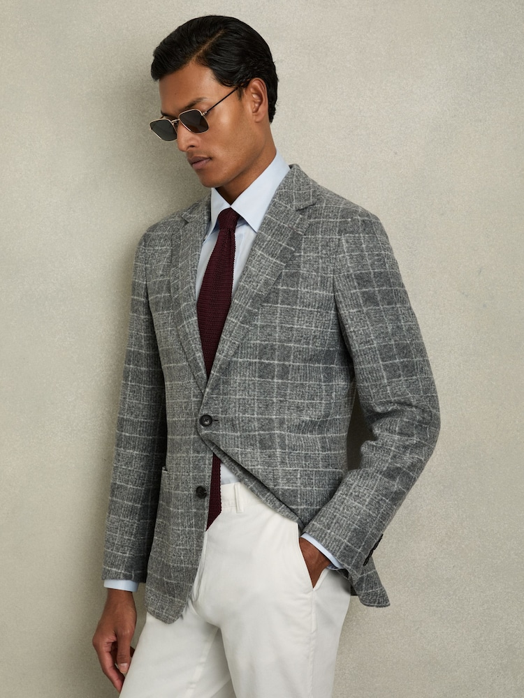Reiss Burgundy Punto Silk Knitted Tie - Image 2 of 5