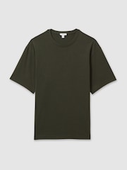Reiss Dark Green Tate Oversized Garment Dye T-Shirt - Image 2 of 6