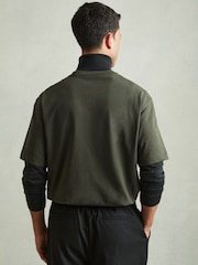 Reiss Dark Green Tate Oversized Garment Dye T-Shirt - Image 5 of 6