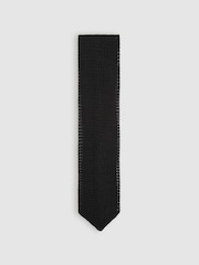 Черный - Reiss Punto Silk Knitted Tie - Изображение 1 из 5