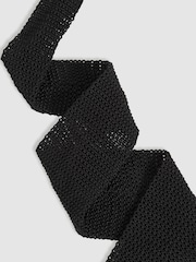 Черный - Reiss Punto Silk Knitted Tie - Изображение 3 из 5