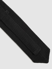 Черный - Reiss Punto Silk Knitted Tie - Изображение 4 из 5