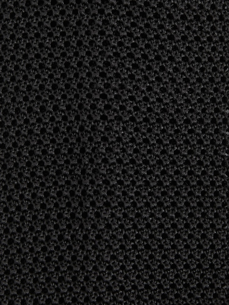 Черный - Reiss Punto Silk Knitted Tie - Изображение 5 из 5