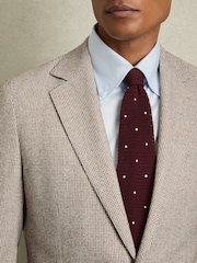 Reiss Burgundy Punto Spot Silk Knitted Pin-Dot Tie - Image 2 of 5