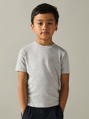 Gris - Camiseta con cuello redondo Bless de Reiss - Imagen 3 de 4