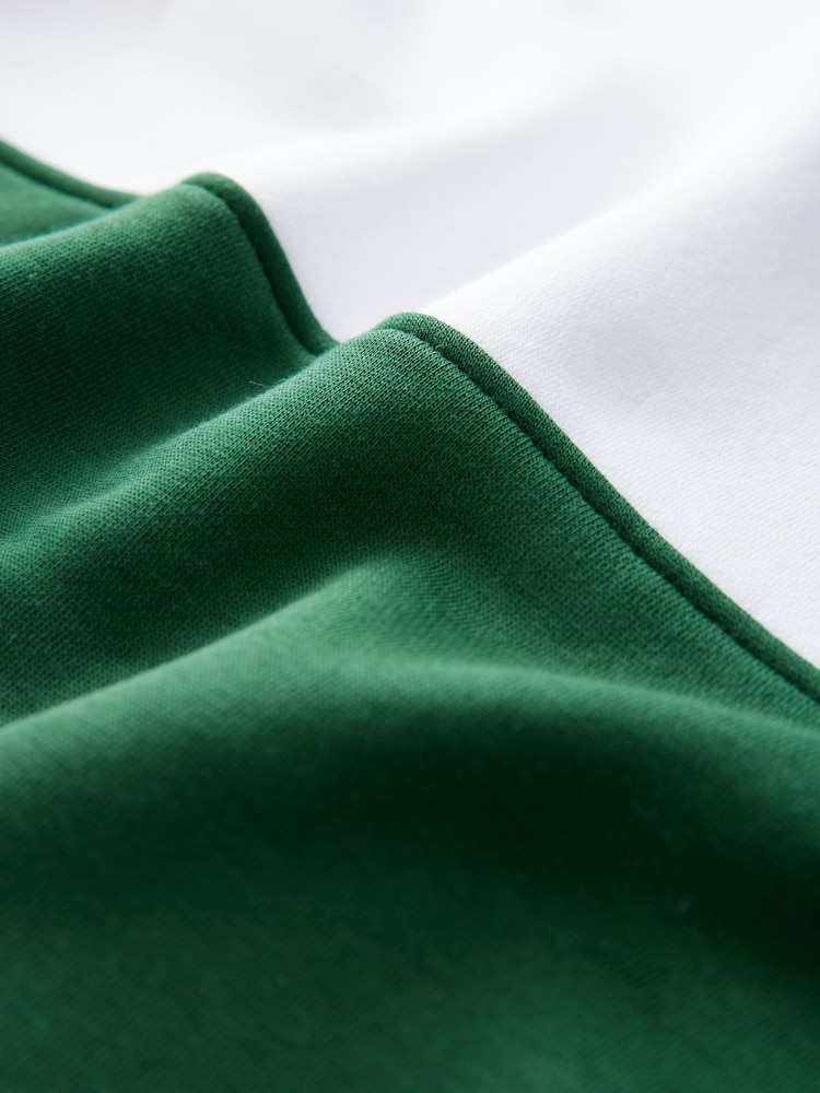 Green/White Graphic Stripe - Suéter holgado de tela gruesa con diseño gráfico a rayas y eslogan de París - Imagen 8 de 8