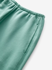 Teal Blue Elevated Wide Leg Washed Look 100% Cotton Joggers - Image 6 of 7