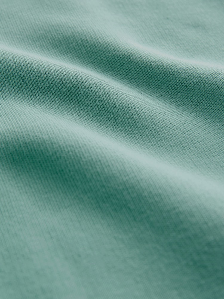 Teal Blue Elevated Wide Leg Washed Look 100% Cotton Joggers - Image 7 of 7