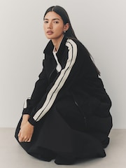 Black Slinky Side Stripe Zip Through Track Top Jacket - Image 4 of 8