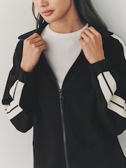 Black Slinky Side Stripe Zip Through Track Top Jacket - Image 5 of 8