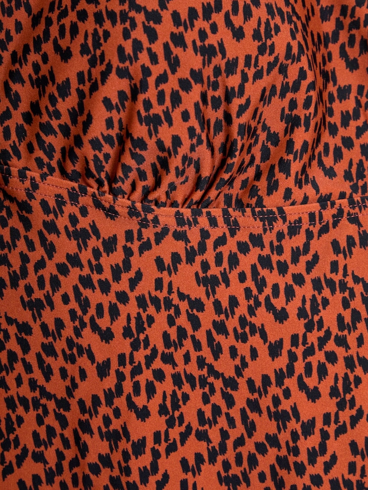 JoJo Maman Bébé Rust Maternity Animal Print V-Neck Swimsuit - Image 2 of 6