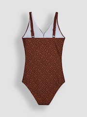 JoJo Maman Bébé Rust Maternity Animal Print V-Neck Swimsuit - Image 6 of 6