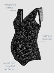 JoJo Maman Bébé Maternity Spot Frill Sleeve V-Neck Swimsuit - Imagen 3 de 9