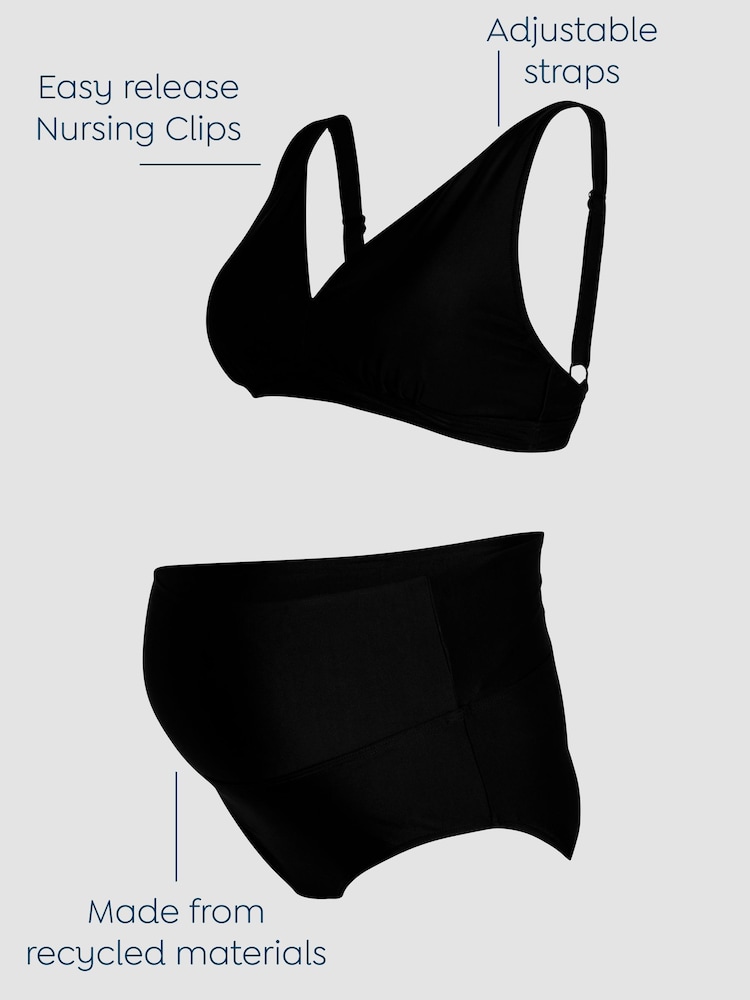 JoJo Maman Bébé Black Maternity Bikini Set - Image 3 of 8