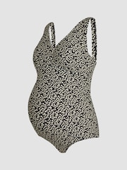 JoJo Maman Bébé Black Maternity Animal Print V-Neck Swimsuit - Image 7 of 8