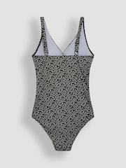 JoJo Maman Bébé Black Maternity Animal Print V-Neck Swimsuit - Image 8 of 8