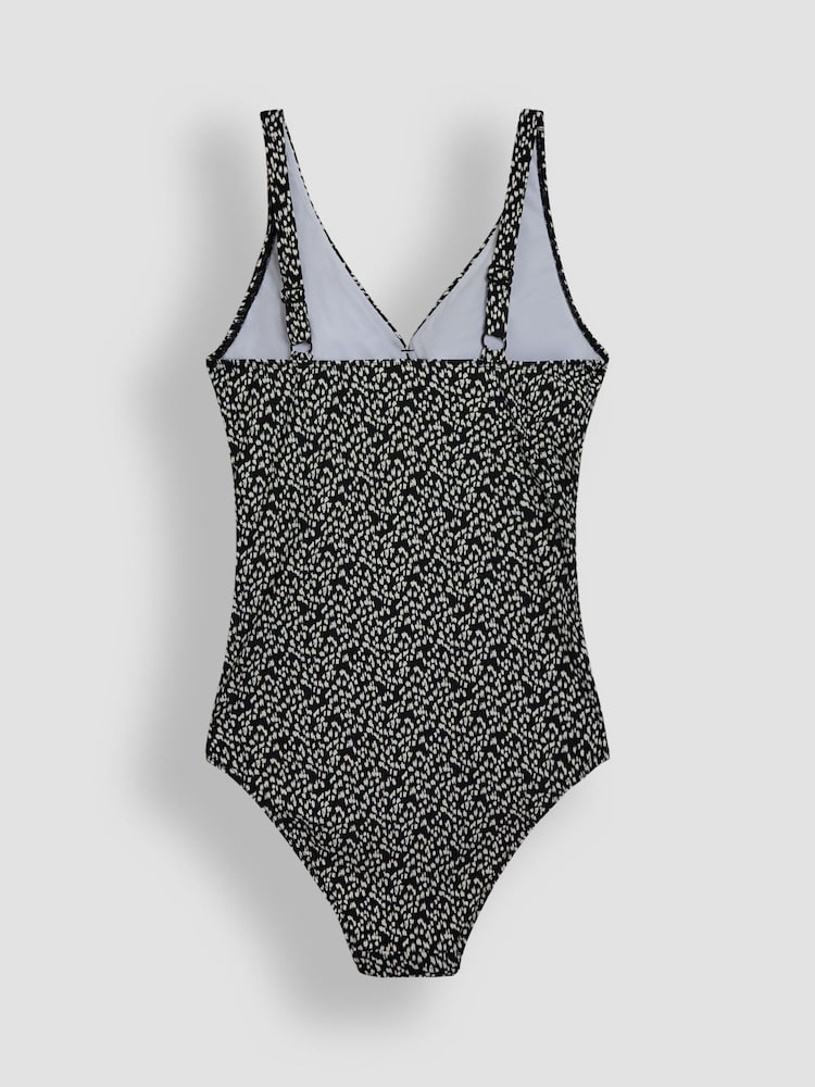 JoJo Maman Bébé Black Maternity Animal Print V-Neck Swimsuit - Image 8 of 8