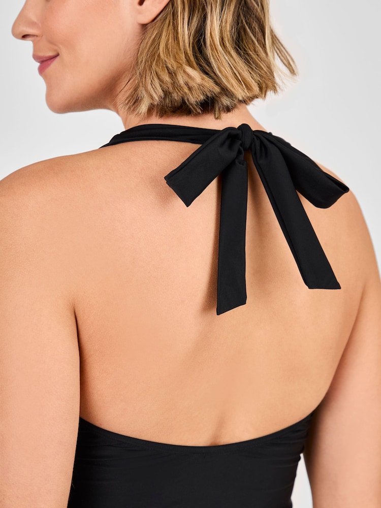 JoJo Maman Bébé Black Maternity Halterneck Swimsuit - Image 5 of 8
