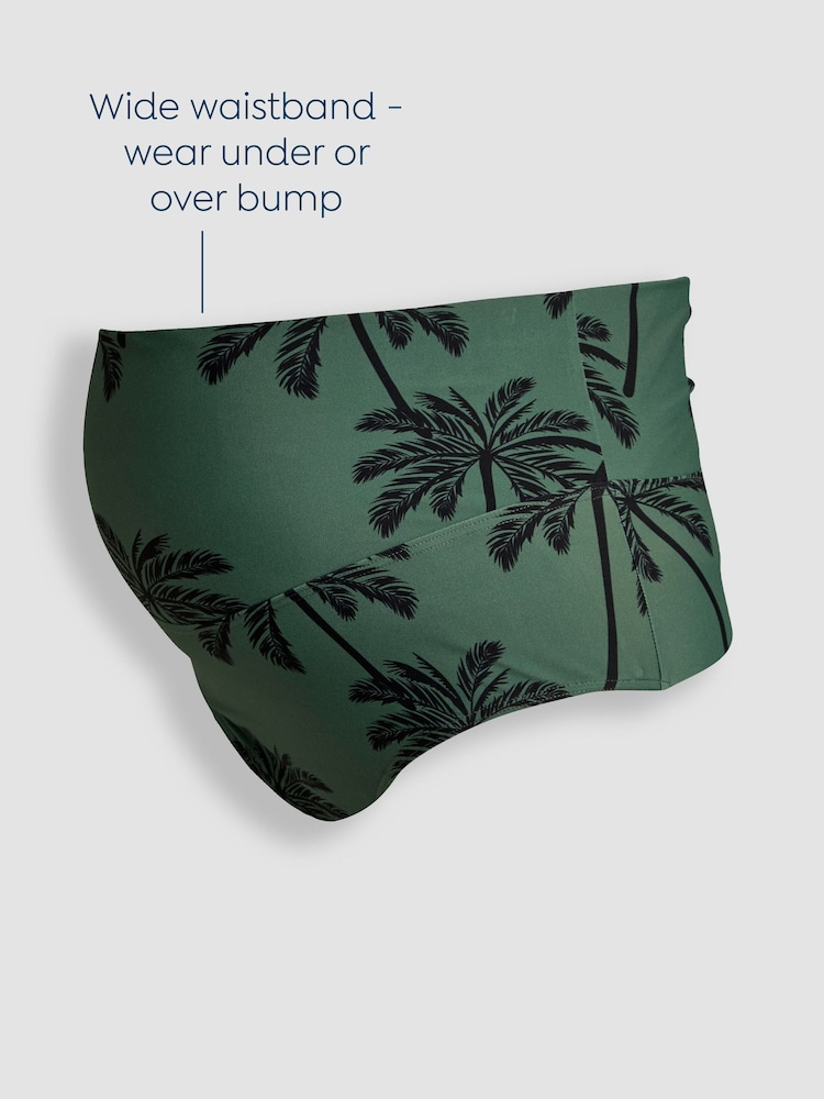 JoJo Maman Bébé Khaki Maternity Palm Print Tankini Set - Image 4 of 11