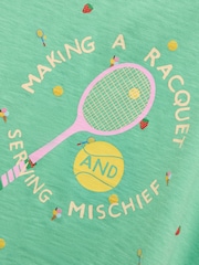 Joules Fundays Green Printed T-Shirt - Image 3 of 6