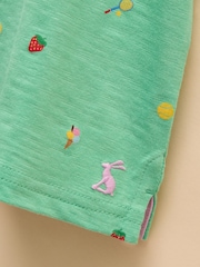 Joules Fundays Green Printed T-Shirt - Image 4 of 6