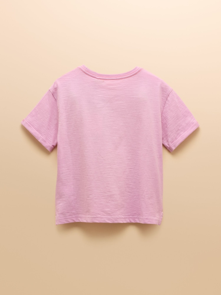 Joules Fundays Purple Printed T-Shirt - Image 2 of 5