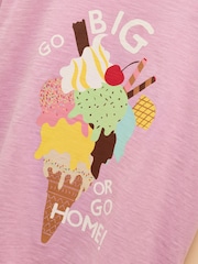 Joules Fundays Purple Printed T-Shirt - Image 4 of 5