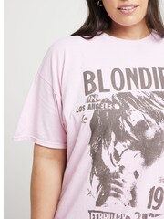 River Island Pink 100% Cotton Curve Blondie Front Print T-Shirt - Image 3 of 6