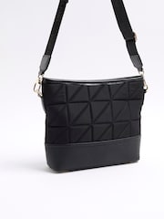 River Island Black Quilted Webbing Bucket Cross-Body Bag - Image 2 of 4