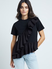River Island Poplin Frill T-Shirt - Bild 2 von 4
