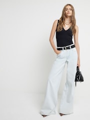 River Island Black/White 2 Pack V-Neck Bodies - Image 2 of 6