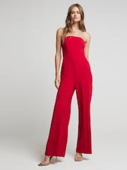 Красный - River Island Бандо широкие комбинезоны - Image 1 of 4