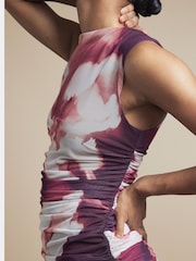River Island Red Floral Burgundy Mesh Top - Image 3 of 4