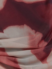 River Island Red Floral Burgundy Mesh Top - Image 4 of 4