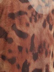 River Island Brown Leopard Print Mesh Maxi Dress - Image 4 of 4